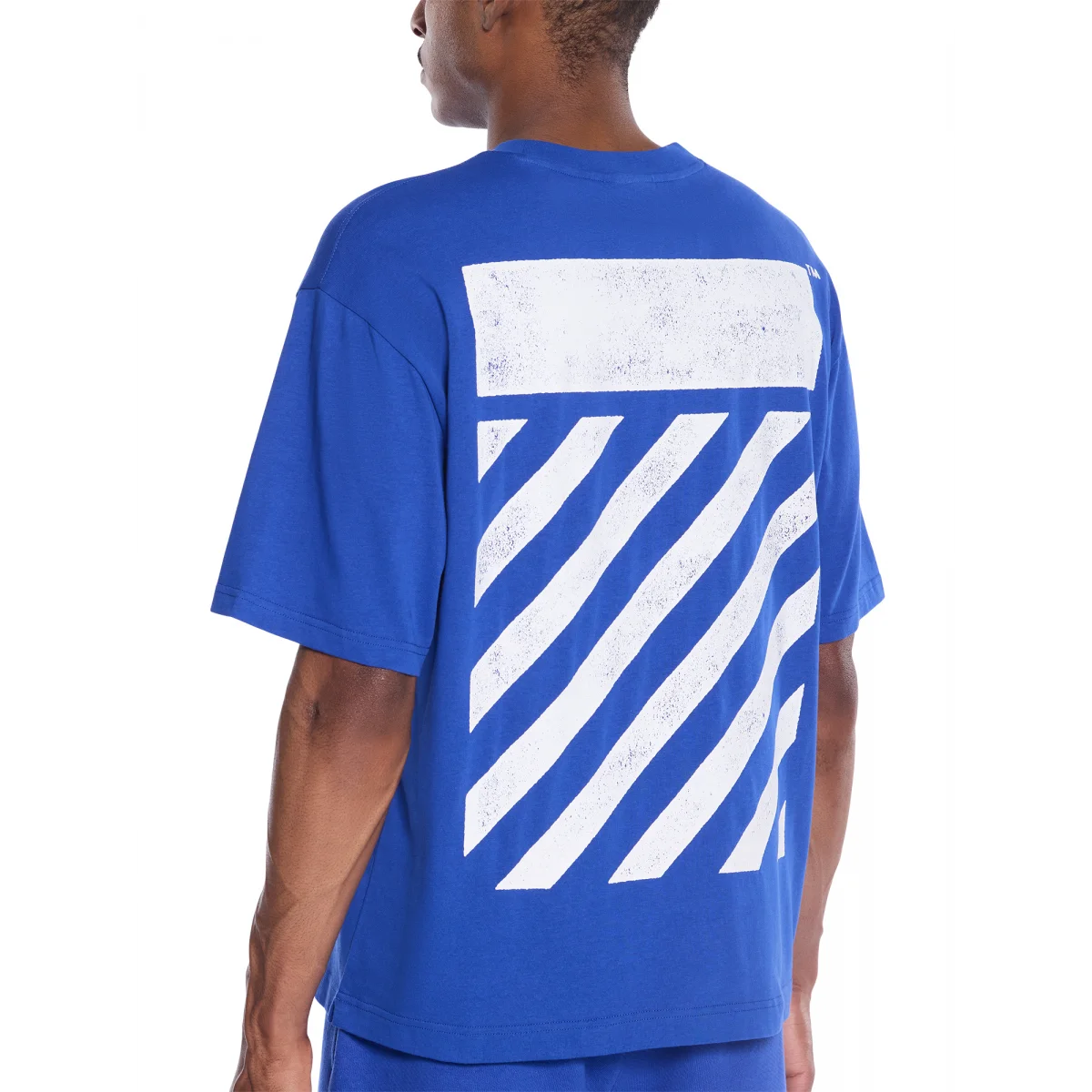 LAB OFF-WHITE - L/AB Diagonal Oversized T-shirt  - Steel Indigo (LABOW-Blue)